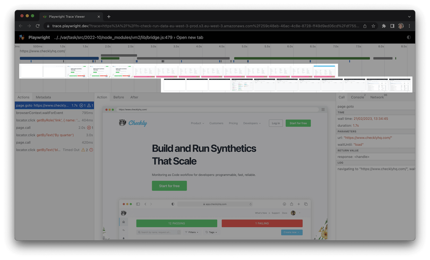 mutiple tabs - trace viewer